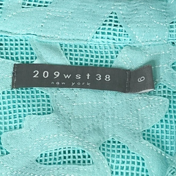 209 Wst 38 Aqua Mesh Cutout Jacket Size 6 - Picture 10 of 11